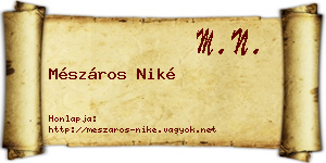 Mészáros Niké névjegykártya
